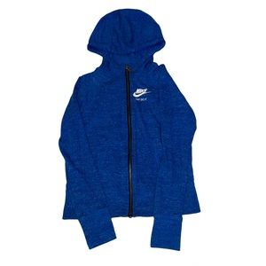 Nike Sportswear Full-Zip Jersey Hoodie, Blue Size: S in kids